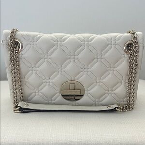 Kate Spade New York Cynthia Astor Court Quilted Gold Chain Shoulder Leather Bag